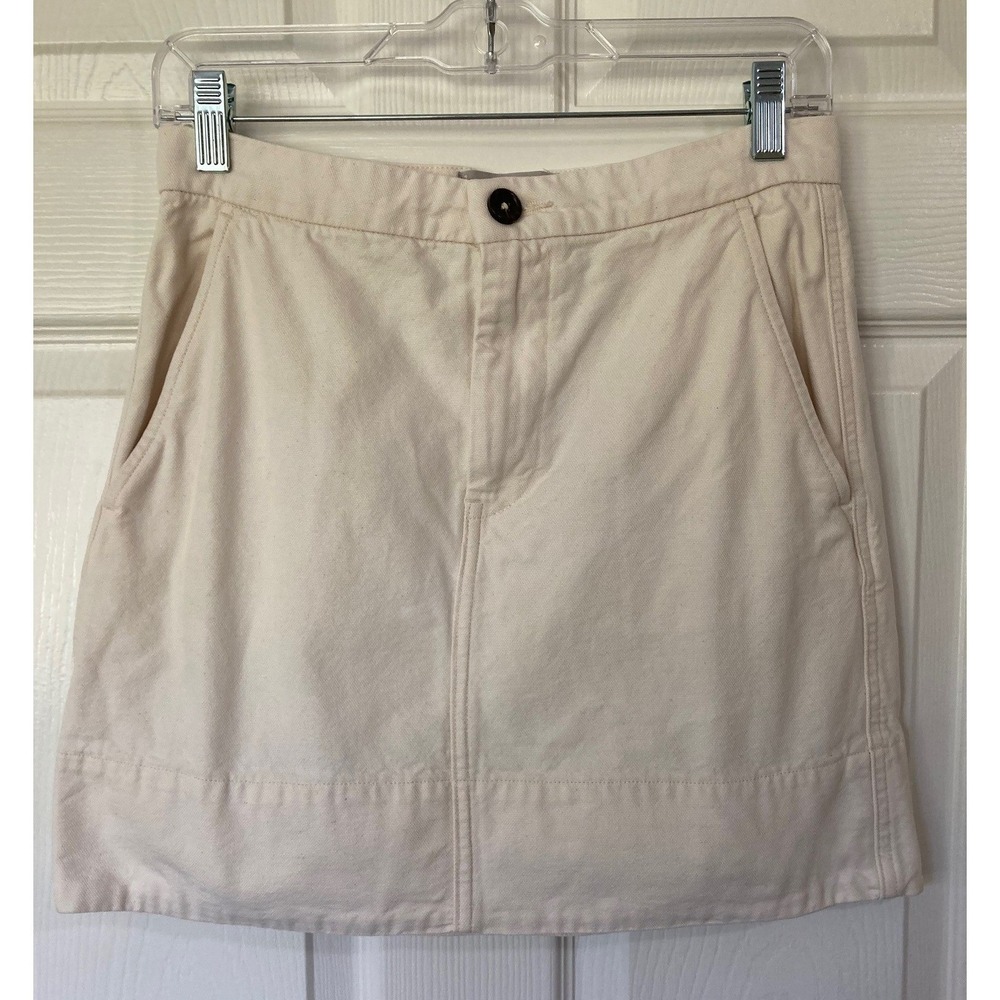 Everlane Cotton Canvas Mini Skirt Bone 2 Neutral Capsule Preppy Scandi Style